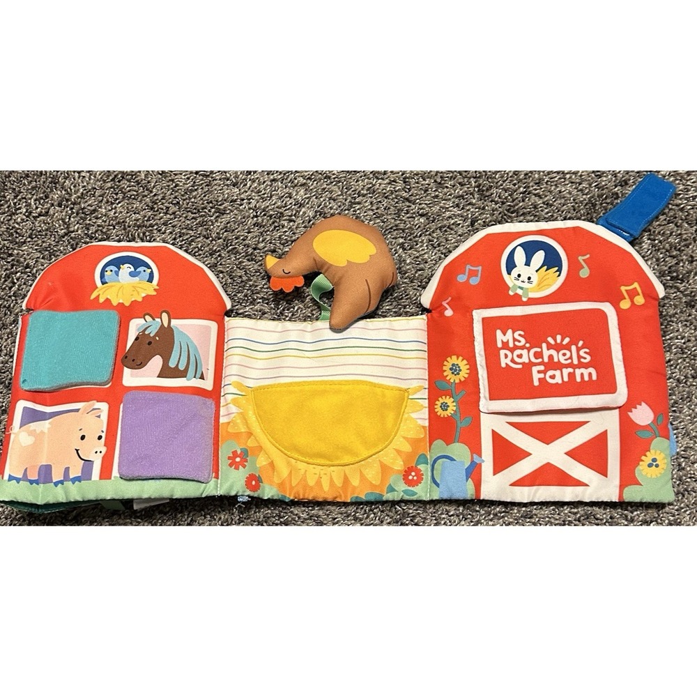 Ms. Rachel Official Sensory Learning Plush Farm Toy Foldable Baby Book
